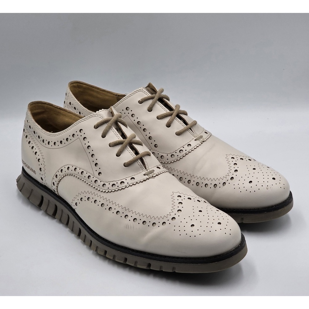 Cole Haan Zerogrand Wingtip Oxford Mens 10.5W Brown Leather Comfort Dress Shoes